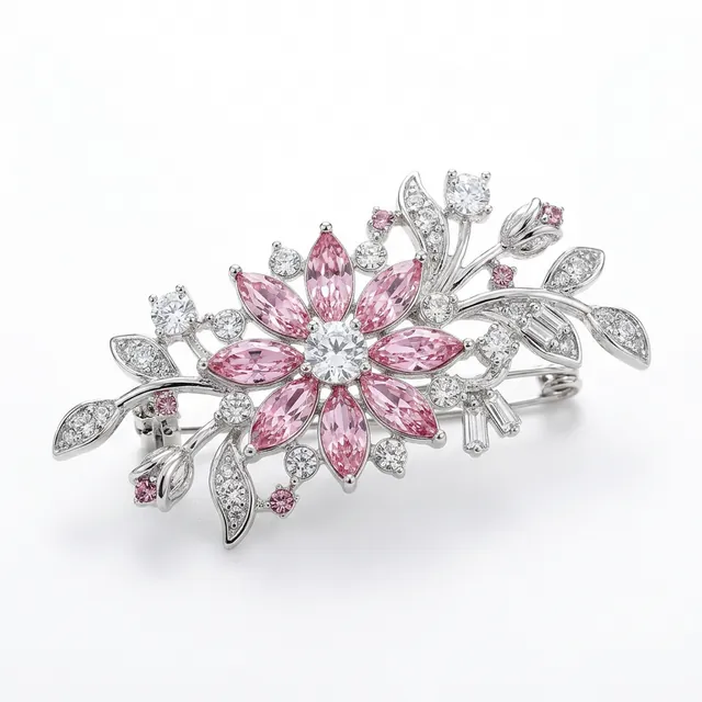 Florere Crystal Flower Brooch