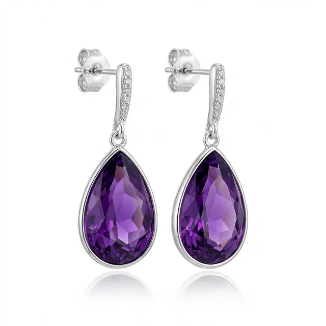 Fortune Purple Drop Earrings