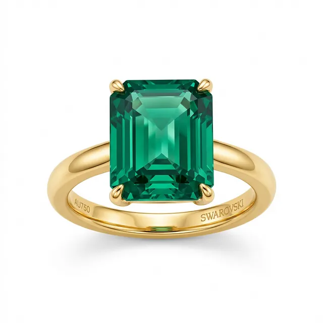Fortune Green Solitaire Ring