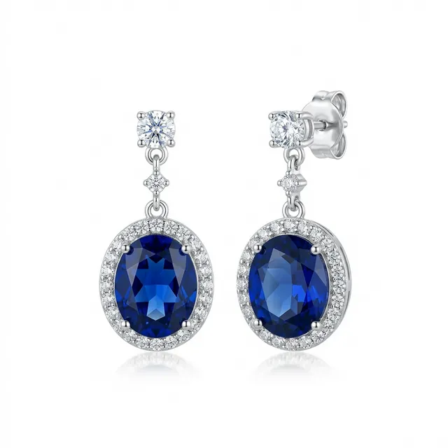 Fortune Blue Halo Earrings