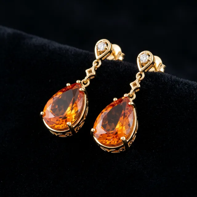 Fortune Orange Topaz Earrings