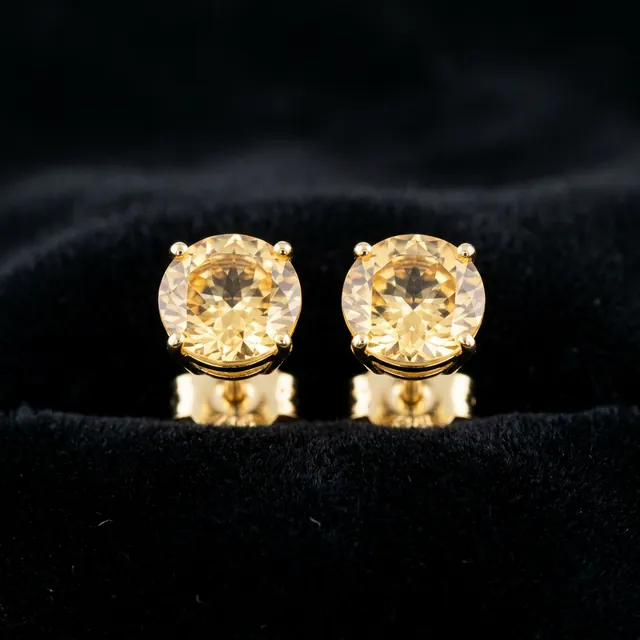 Fortune Yellow Citrine Studs