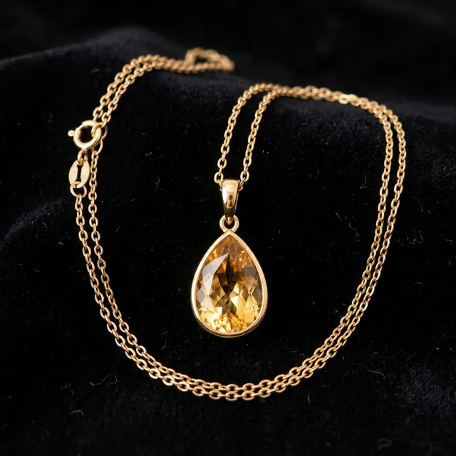 Fortune Yellow Drop Pendant