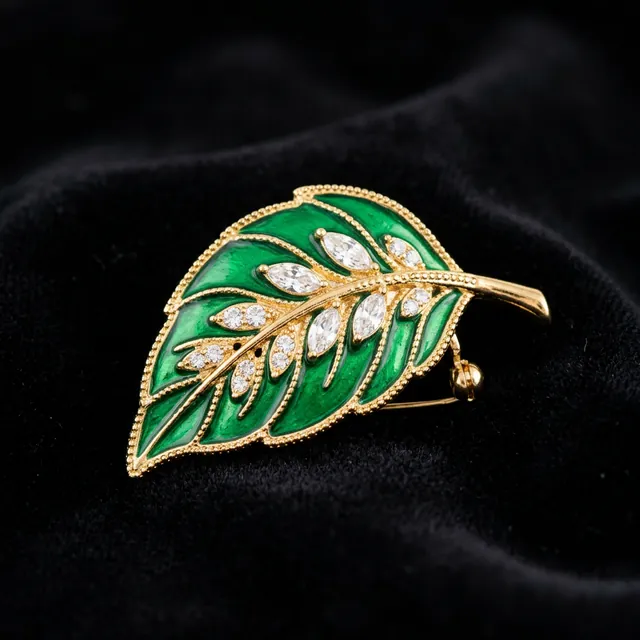 Fortune Green Leaf Brooch
