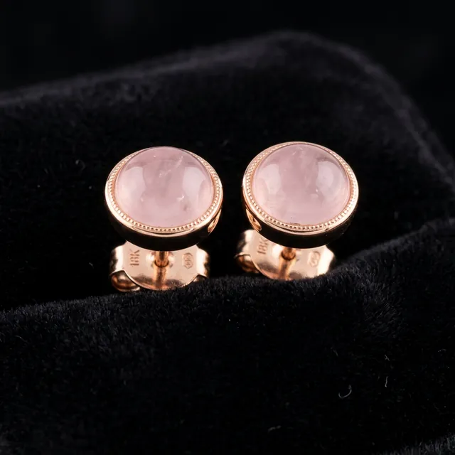 Fortune Rose Quartz Studs