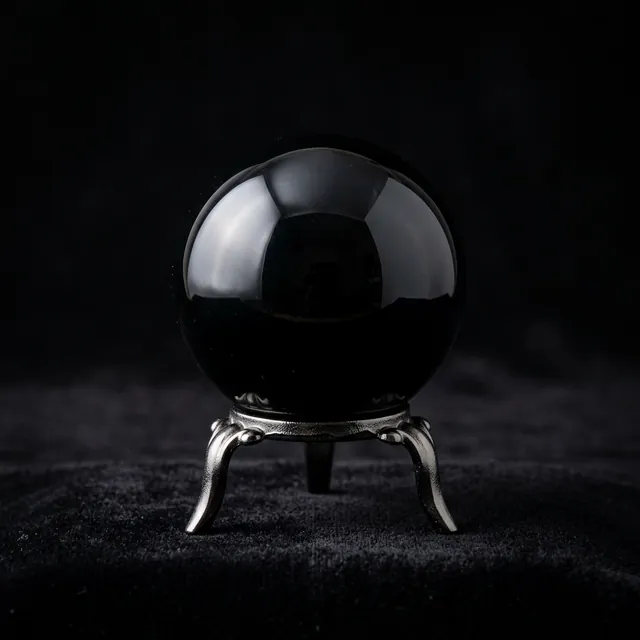 Fortune Black Obsidian Sphere