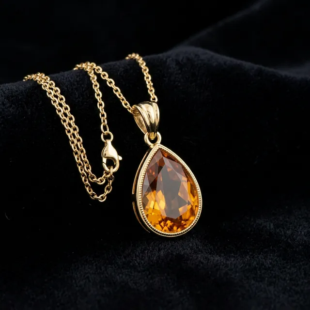Fortune Orange Teardrop Pendant