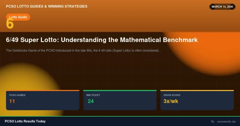 6/49 Super Lotto: Understanding the Mathematical Benchmark — March 14, 2026 — PCSO Lotto Results Today