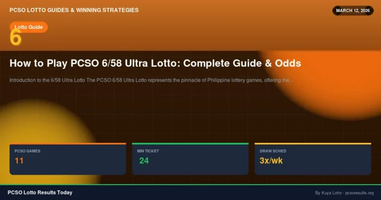 How to Play PCSO 6/58 Ultra Lotto: Complete Guide & Odds — March 12, 2026 — PCSO Lotto Results Today
