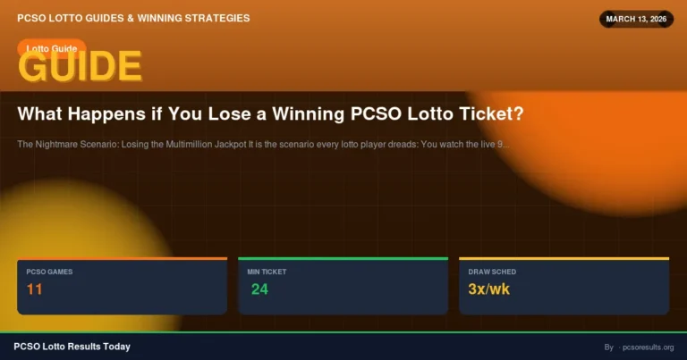 What Happens if You Lose a Winning PCSO Lotto Ticket? — March 13, 2026 — PCSO Lotto Results Today